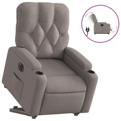 Fauteuil inclinable électrique taupe tissu 