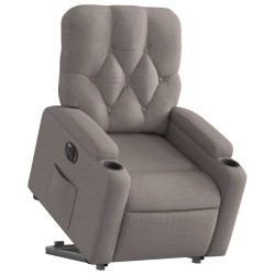 Fauteuil inclinable électrique taupe tissu 