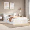 Cadre de lit sans matelas blanc 150x200 cm bois de pin massif 