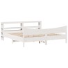 Cadre de lit et tête de lit blanc 180x200 cm bois de pin massif 