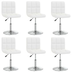 Chaises à manger lot de 6 blanc similicuir 