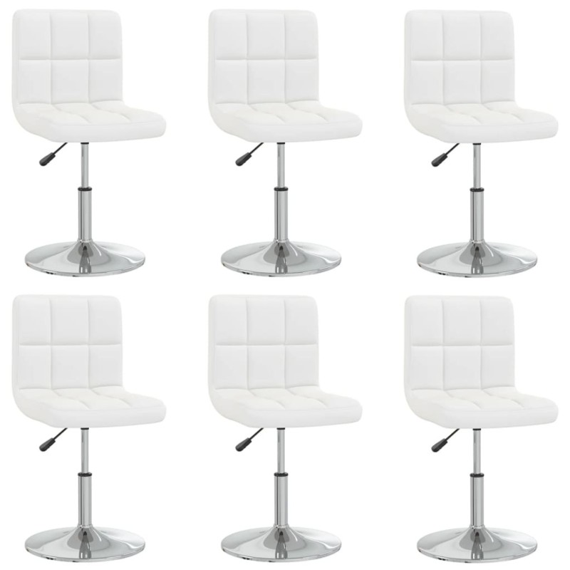Chaises à manger lot de 6 blanc similicuir Chaises à manger lot de 6 blanc similicuir