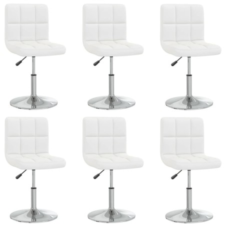 Chaises à manger lot de 6 blanc similicuir 
