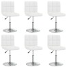 Chaises à manger lot de 6 blanc similicuir 