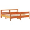 Cadre de lit sans matelas cire marron 180x200cm bois pin massif 