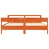 Cadre de lit sans matelas cire marron 180x200cm bois pin massif 