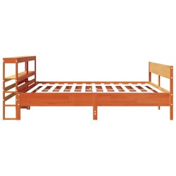 Cadre de lit sans matelas cire marron 180x200cm bois pin massif 
