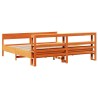 Cadre de lit sans matelas cire marron 180x200cm bois pin massif 
