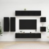 Ensemble de meuble TV 8 pcs Noir Bois d'ingénierie 