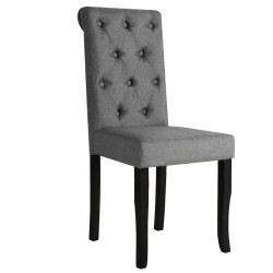 Chaises à manger lot de 6 gris foncé tissu 