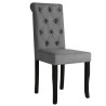 Chaises à manger lot de 6 gris foncé tissu 
