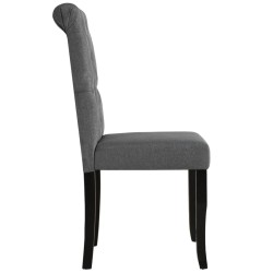 Chaises à manger lot de 6 gris foncé tissu 