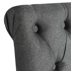 Chaises à manger lot de 6 gris foncé tissu 