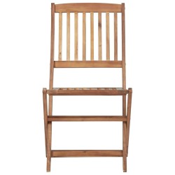 Chaises pliables de jardin lot de 8 avec coussins Bois d'acacia 