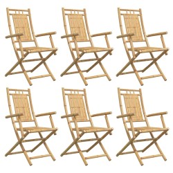 Chaises pliables de jardin lot de 6 53x66x99 cm bambou 