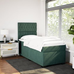 Sommier à lattes de lit avec matelas Vert foncé 90x200 cm 