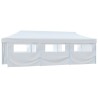 Tente de réception escamotable avec 8 parois 3 x 9 m Blanc 