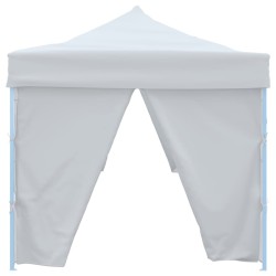 Tente de réception escamotable avec 8 parois 3 x 9 m Blanc 
