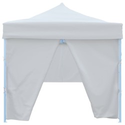 Tente de réception escamotable avec 8 parois 3 x 9 m Blanc 
