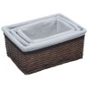Ensemble de paniers gigognes 3 pcs Marron Saule 