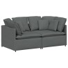 Canapé modulaire avec coussins en tissu gris foncé 