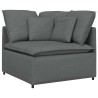 Canapé modulaire avec coussins en tissu gris foncé 