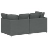 Canapé modulaire avec coussins en tissu gris foncé 