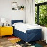 Sommier à lattes de lit avec matelas Bleu 90x190 cm Tissu 