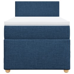 Sommier à lattes de lit avec matelas Bleu 90x190 cm Tissu 
