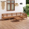 Salon de jardin 6 pcs Bois de pin massif Marron miel 