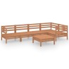 Salon de jardin 6 pcs Bois de pin massif Marron miel 