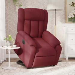 Fauteuil inclinable électrique rouge bordeaux tissu 
