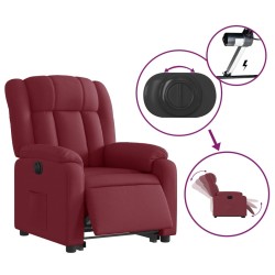 Fauteuil inclinable électrique rouge bordeaux tissu 