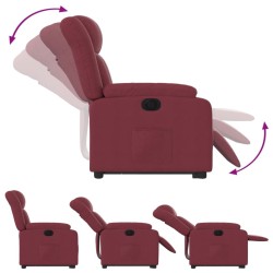 Fauteuil inclinable électrique rouge bordeaux tissu 