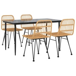 Ensemble à manger de jardin 5pcs Résine tressée 