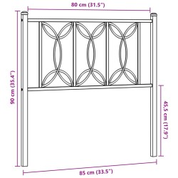 Tête de lit métal blanc 80 cm 
