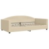 Lit de jour avec matelas crème 100x200 cm tissu 