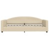 Lit de jour avec matelas crème 100x200 cm tissu 
