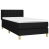 Sommier à lattes de lit et matelas Noir 80x200 cm Tissu 