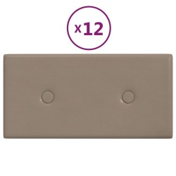 Panneaux muraux 12 pcs Cappuccino 30x15 cm Similicuir 0,54 m² 