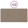 Panneaux muraux 12 pcs Cappuccino 30x15 cm Similicuir 0,54 m² 