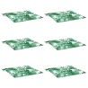 Coussins de chaise lot de 6 motif de feuilles 40x40x3 cm tissu 
