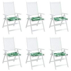Coussins de chaise lot de 6 motif de feuilles 40x40x3 cm tissu 