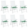 Coussins de chaise lot de 6 motif de feuilles 40x40x3 cm tissu 