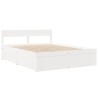 Cadre de lit sans matelas blanc 150x200 cm bois de pin massif 