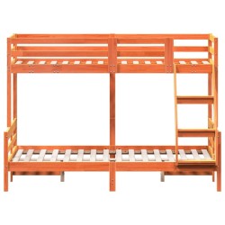 Lit superposé sans matelas 90x200/120x200 cm bois massif 