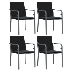Ensemble à manger de jardin 5 pcs coussins résine tressée acier 