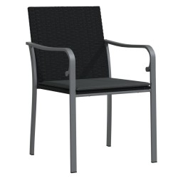 Ensemble à manger de jardin 5 pcs coussins résine tressée acier 