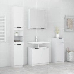 Meubles de salle de bain 4 pcs Blanc brillant Bois d'ingénierie 