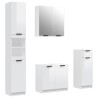 Meubles de salle de bain 4 pcs Blanc brillant Bois d'ingénierie 